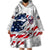 American Flag Skull Wearable Blanket Hoodie - Wonder Print Shop