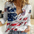 American Flag Skull Women Casual Shirt - Wonder Print Shop