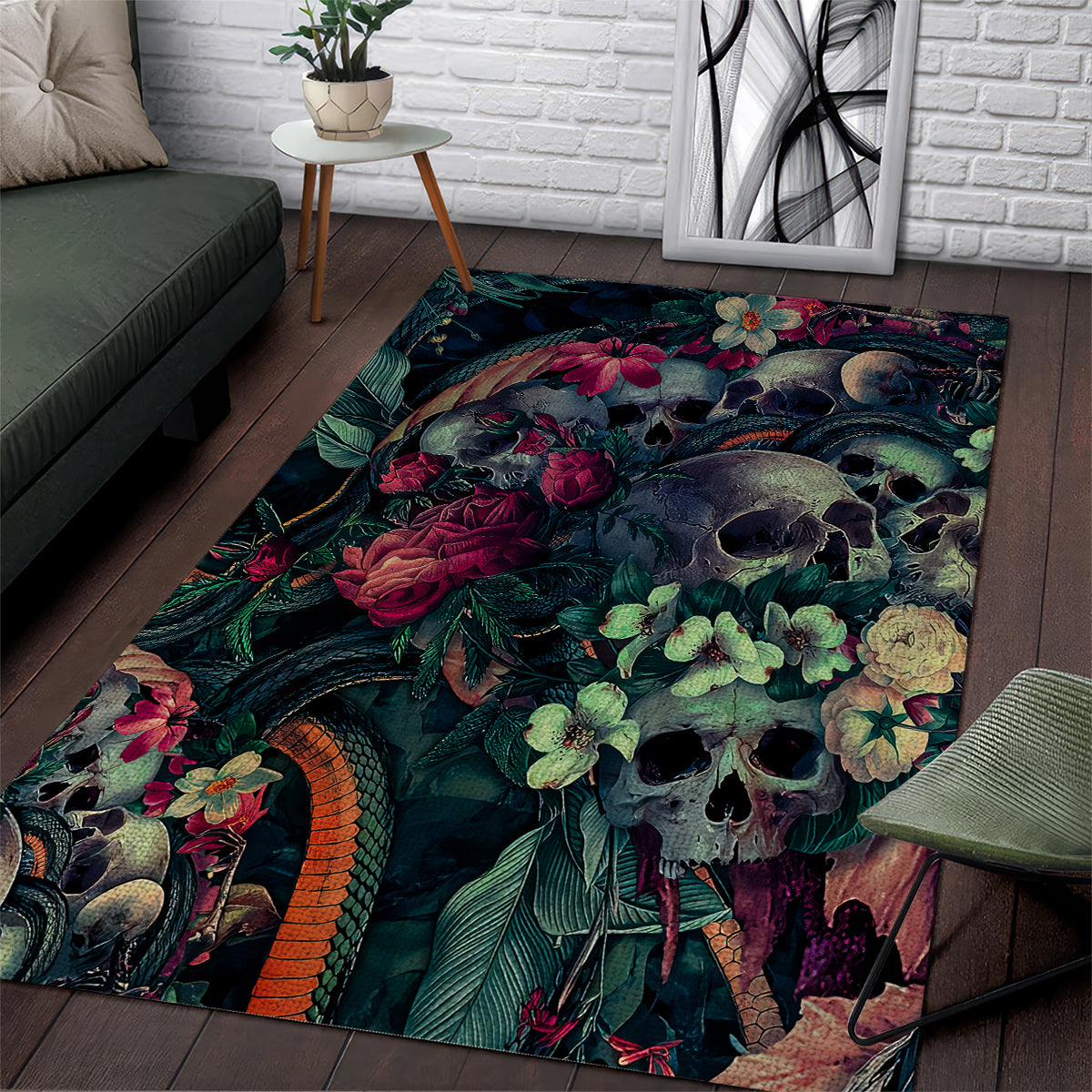 Skulls and Snakes Area Rug - Wonder Print Shop