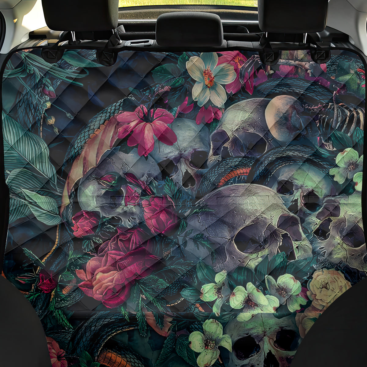 Skulls and Snakes Back Car Seat Cover - Wonder Print Shop