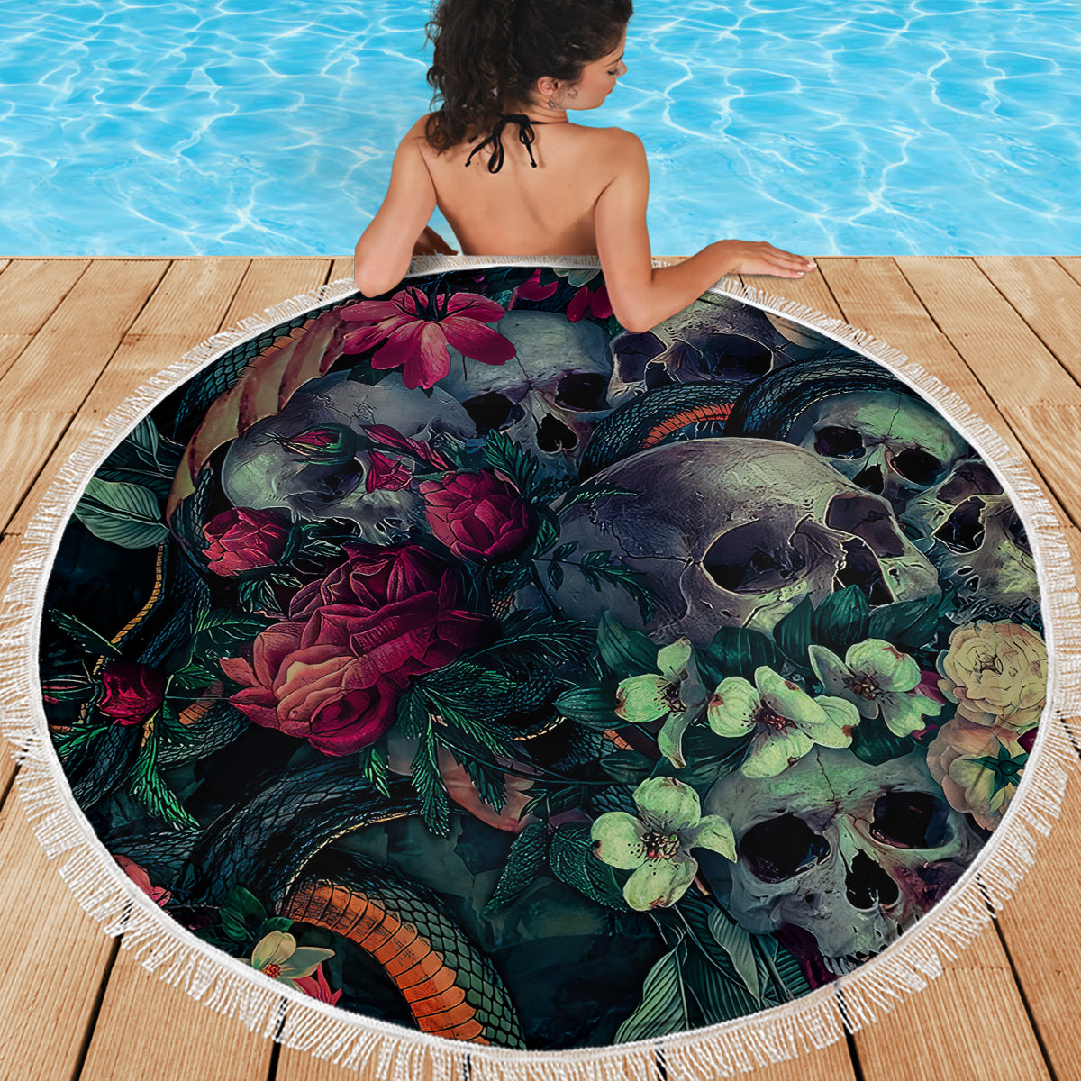 Skulls and Snakes Beach Blanket - Wonder Print Shop