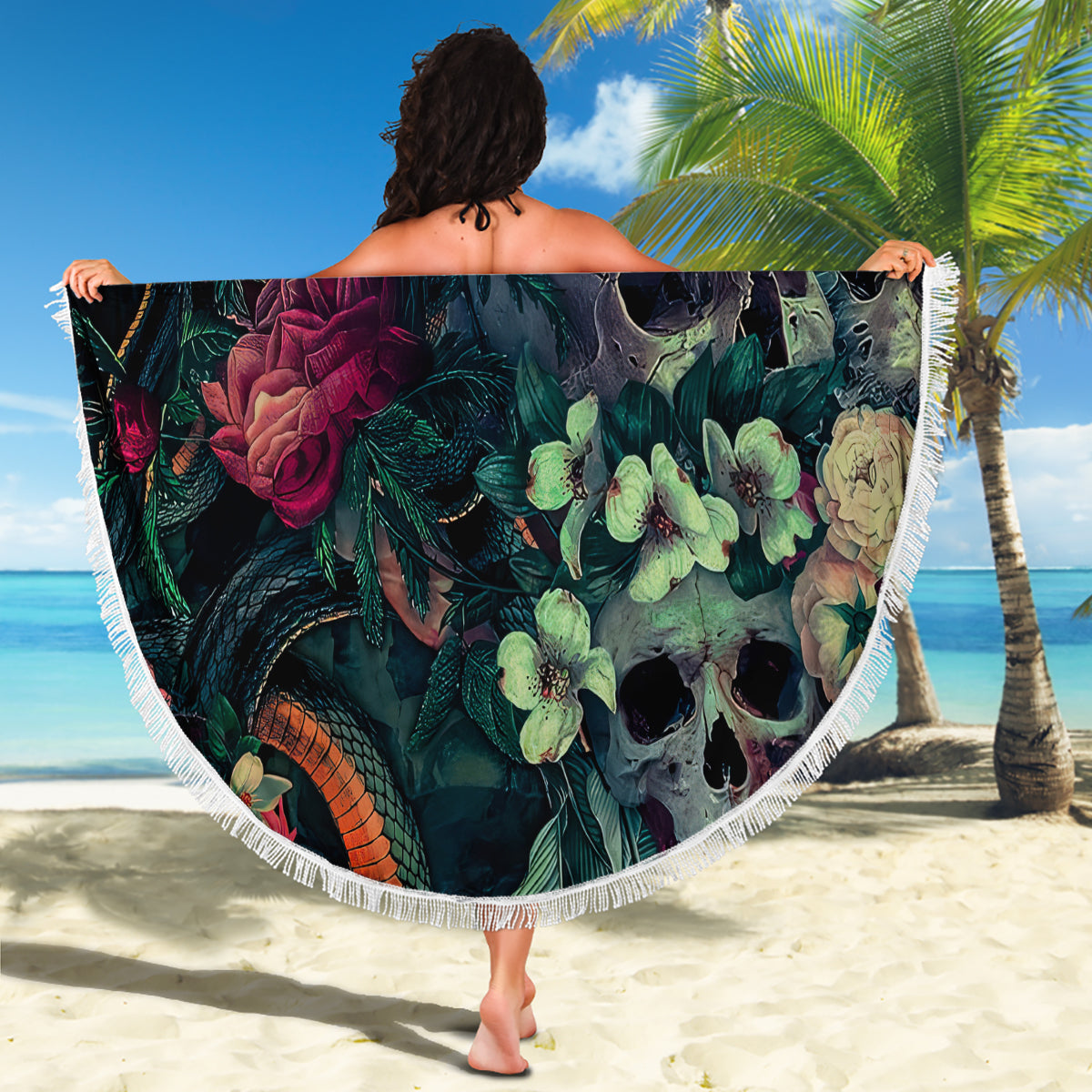 Skulls and Snakes Beach Blanket - Wonder Print Shop