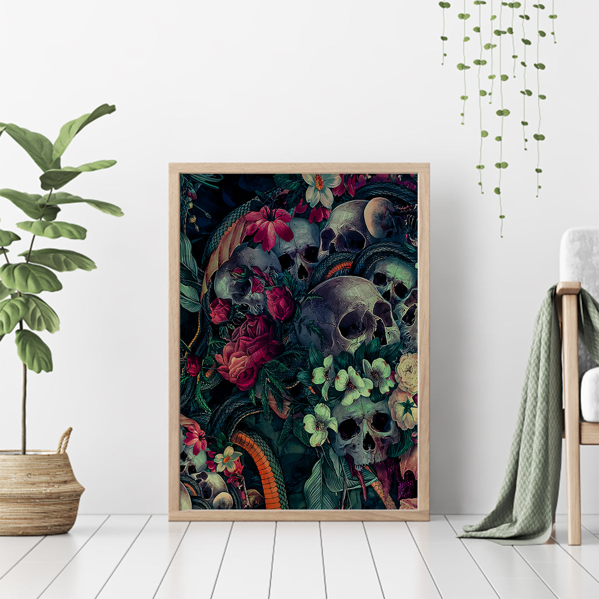 Skulls and Snakes Canvas Wall Art - Wonder Print Shop