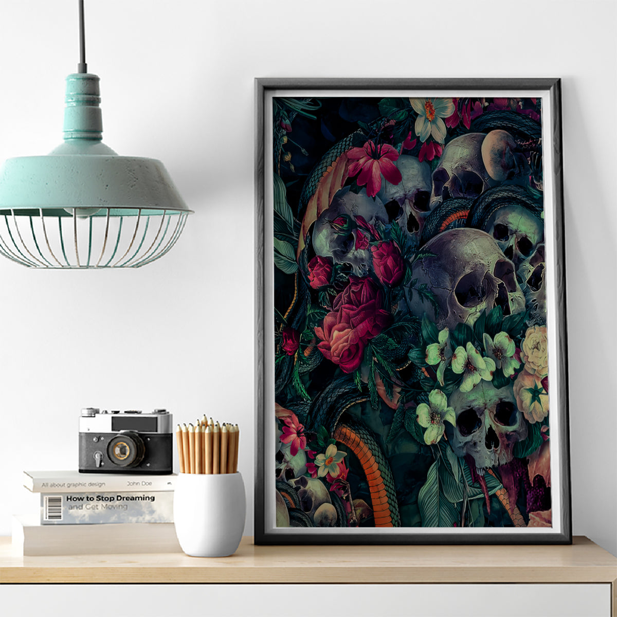 Skulls and Snakes Canvas Wall Art - Wonder Print Shop