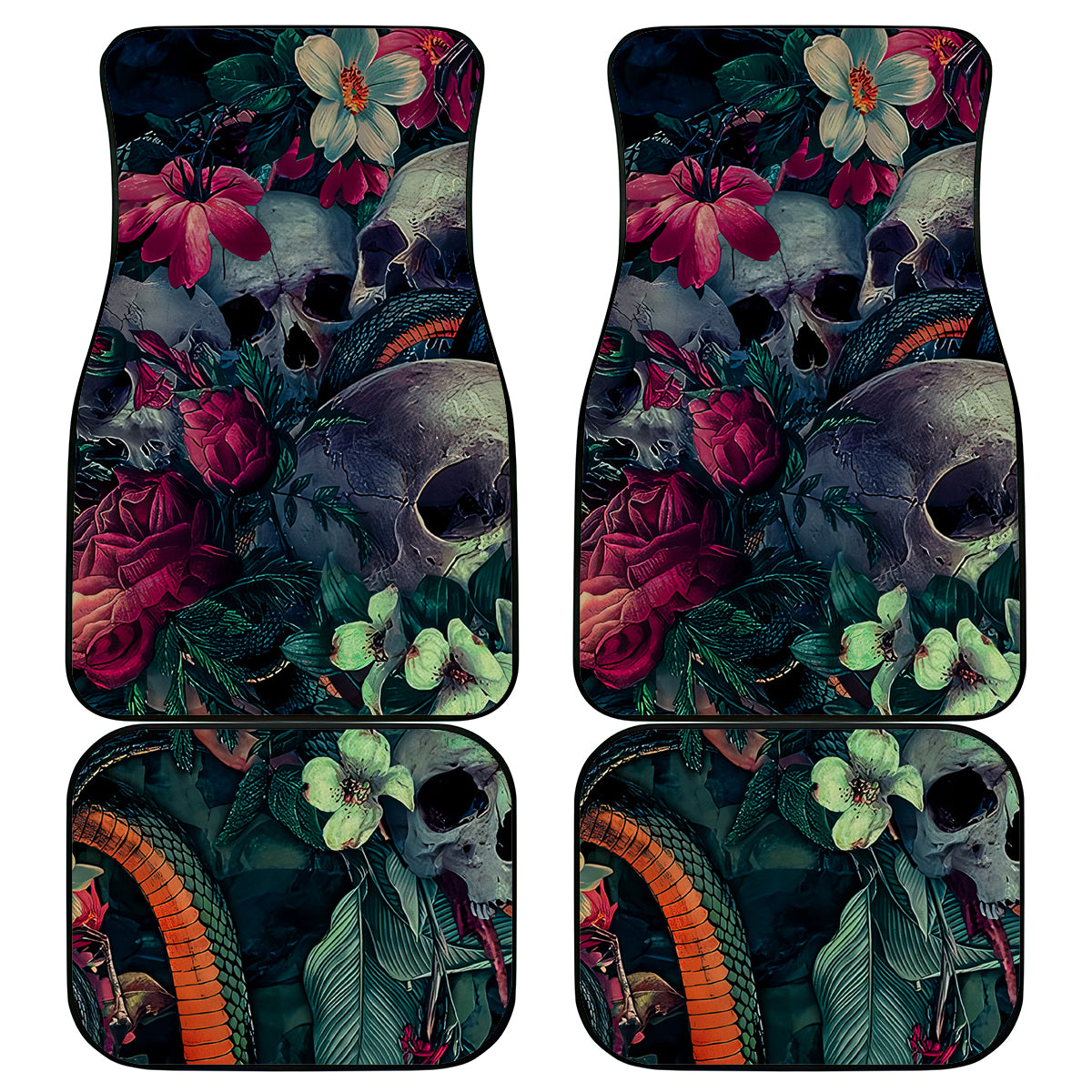 Skulls and Snakes Car Mats - Wonder Print Shop