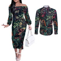skulls-and-snakes-couples-matching-off-the-shoulder-long-sleeve-dress-and-long-sleeve-button-shirt