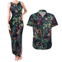 Skulls and Snakes Couples Matching Tank Maxi Dress and Hawaiian Shirt - Wonder Print Shop