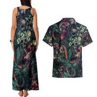 Skulls and Snakes Couples Matching Tank Maxi Dress and Hawaiian Shirt - Wonder Print Shop