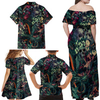 Skulls and Snakes Family Matching Off Shoulder Maxi Dress and Hawaiian Shirt - Wonder Print Shop