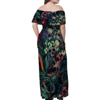 Skulls and Snakes Family Matching Off Shoulder Maxi Dress and Hawaiian Shirt - Wonder Print Shop