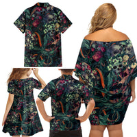 Skulls and Snakes Family Matching Off Shoulder Short Dress and Hawaiian Shirt - Wonder Print Shop