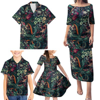 Skulls and Snakes Family Matching Puletasi Dress and Hawaiian Shirt - Wonder Print Shop
