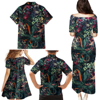 Skulls and Snakes Family Matching Puletasi Dress and Hawaiian Shirt - Wonder Print Shop