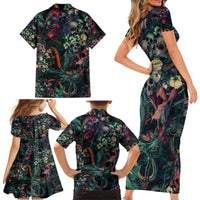 Skulls and Snakes Family Matching Short Sleeve Bodycon Dress and Hawaiian Shirt - Wonder Print Shop