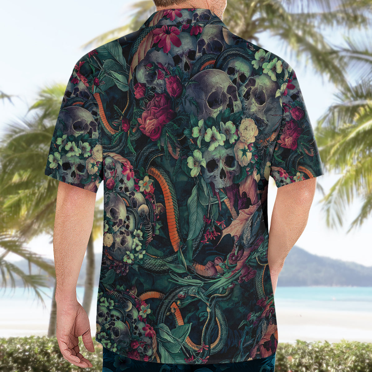 Skulls and Snakes Hawaiian Shirt - Wonder Print Shop