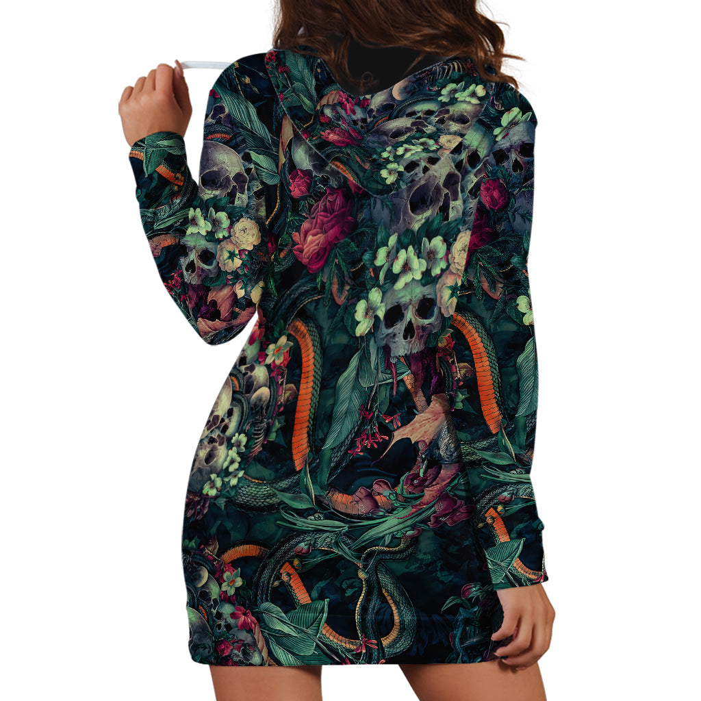Skulls and Snakes Hoodie Dress - Wonder Print Shop