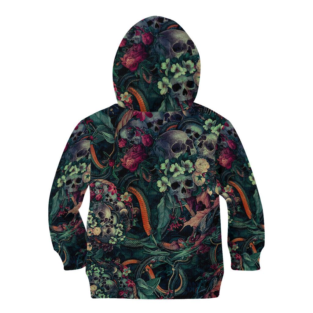 Skulls and Snakes Kid Hoodie - Wonder Print Shop