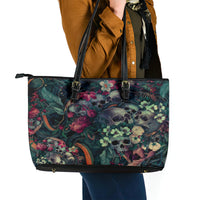Skulls and Snakes Leather Tote Bag - Wonder Print Shop