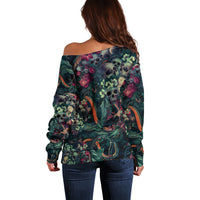 Skulls and Snakes Off Shoulder Sweater - Wonder Print Shop