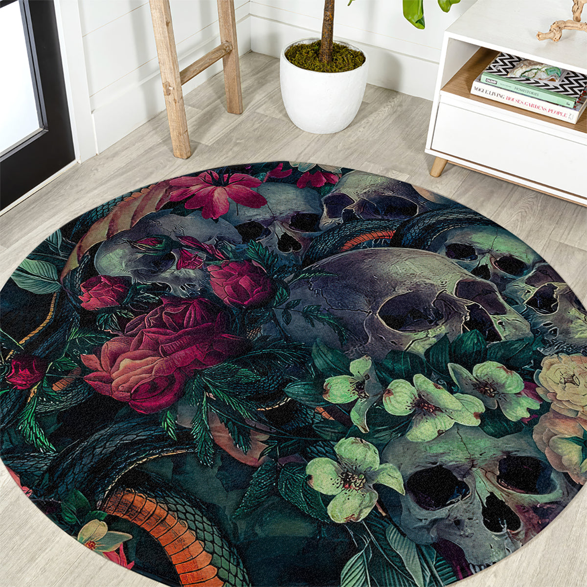 skulls-and-snakes-round-carpet