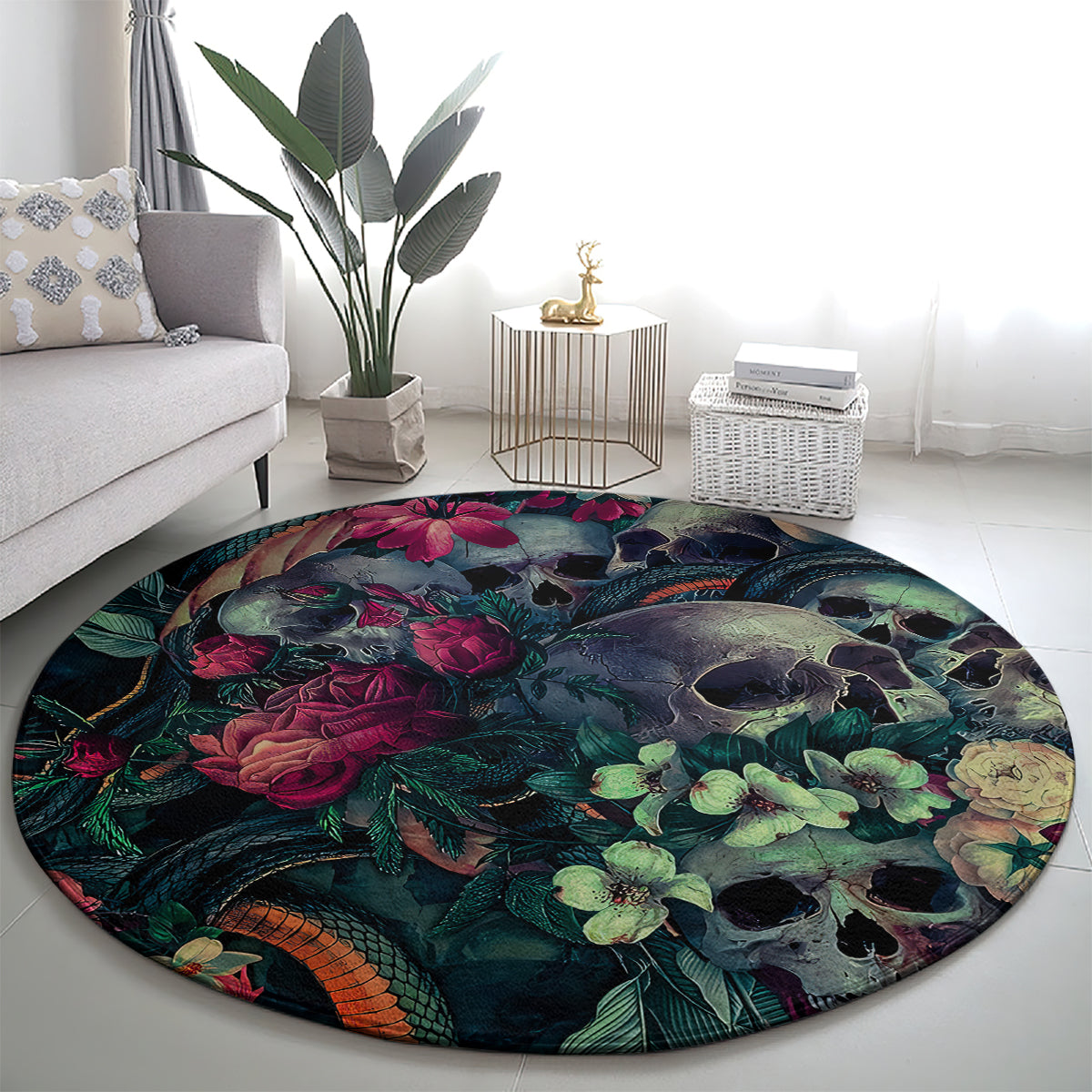 skulls-and-snakes-round-carpet