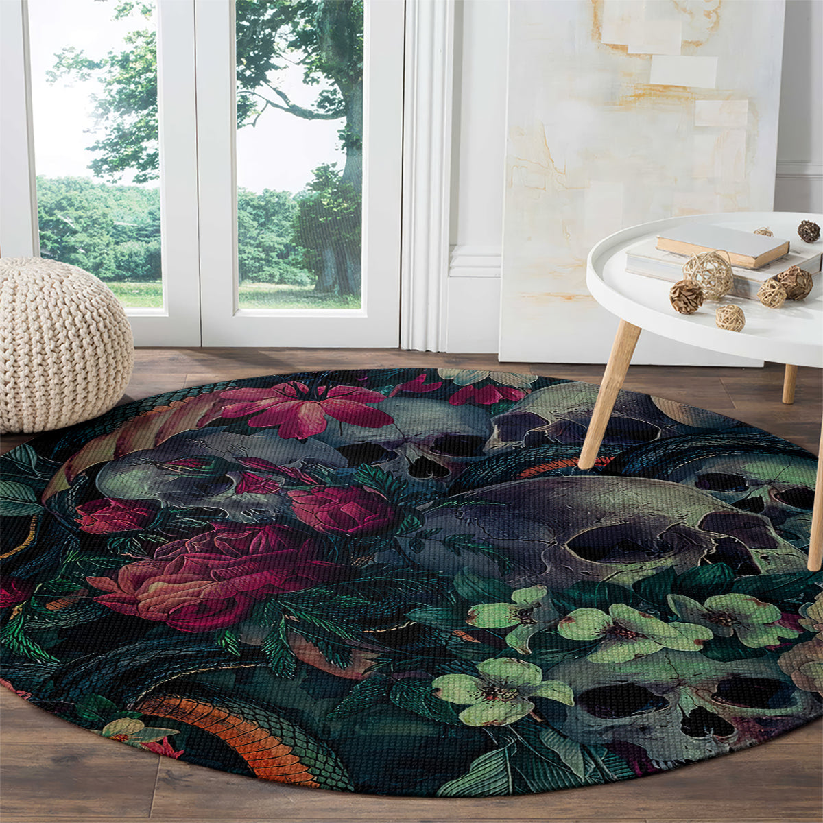 skulls-and-snakes-round-carpet