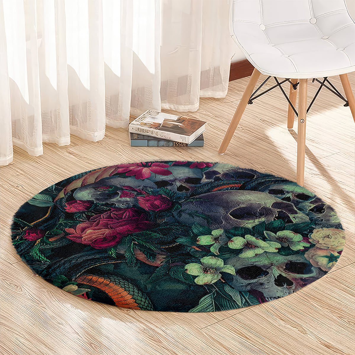 skulls-and-snakes-round-carpet