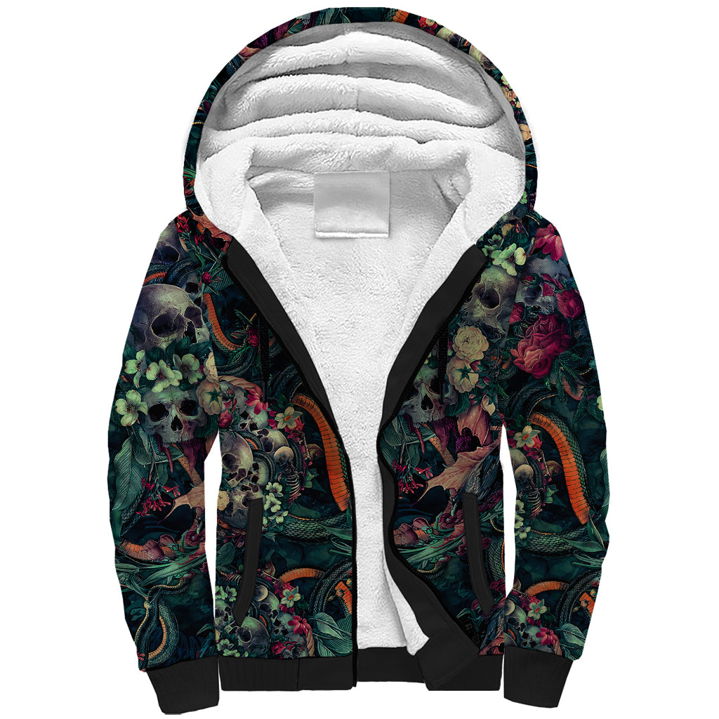 Skulls and Snakes Sherpa Hoodie - Wonder Print Shop