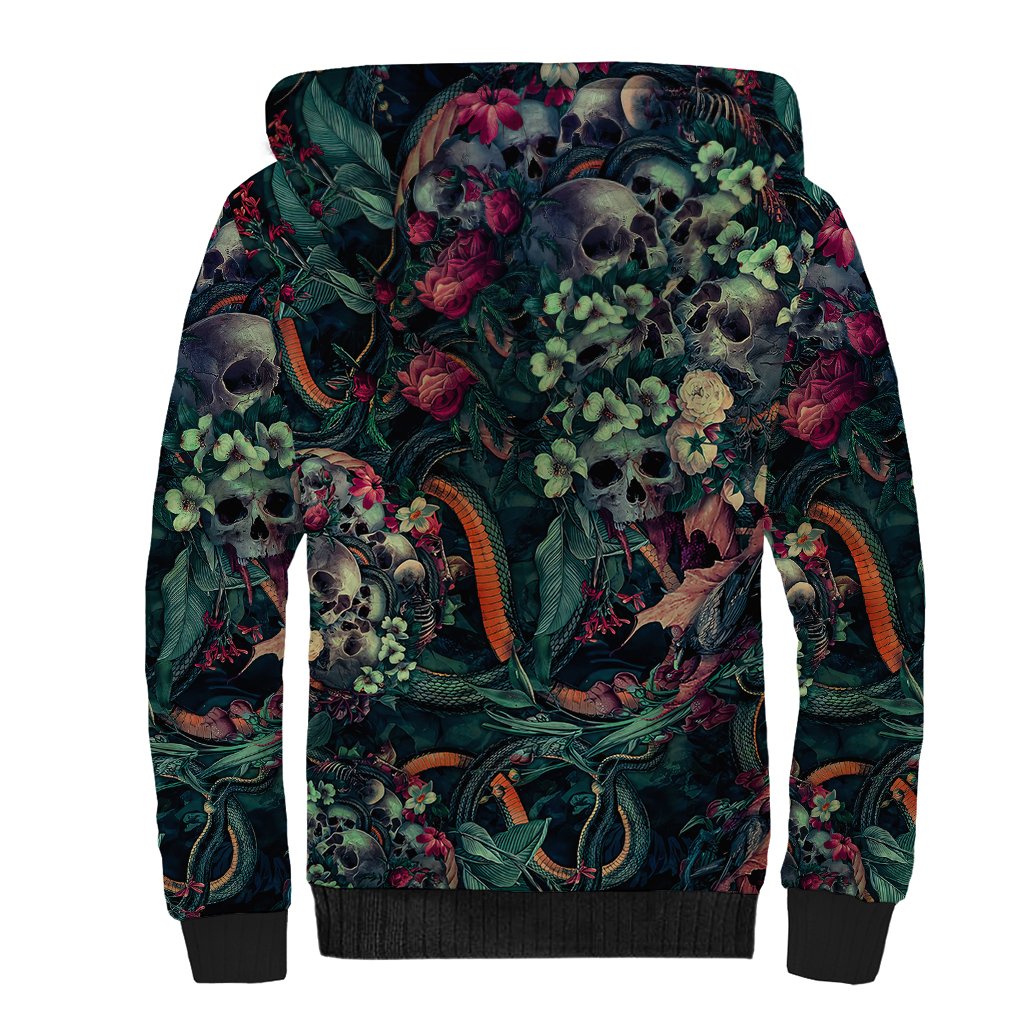 Skulls and Snakes Sherpa Hoodie - Wonder Print Shop