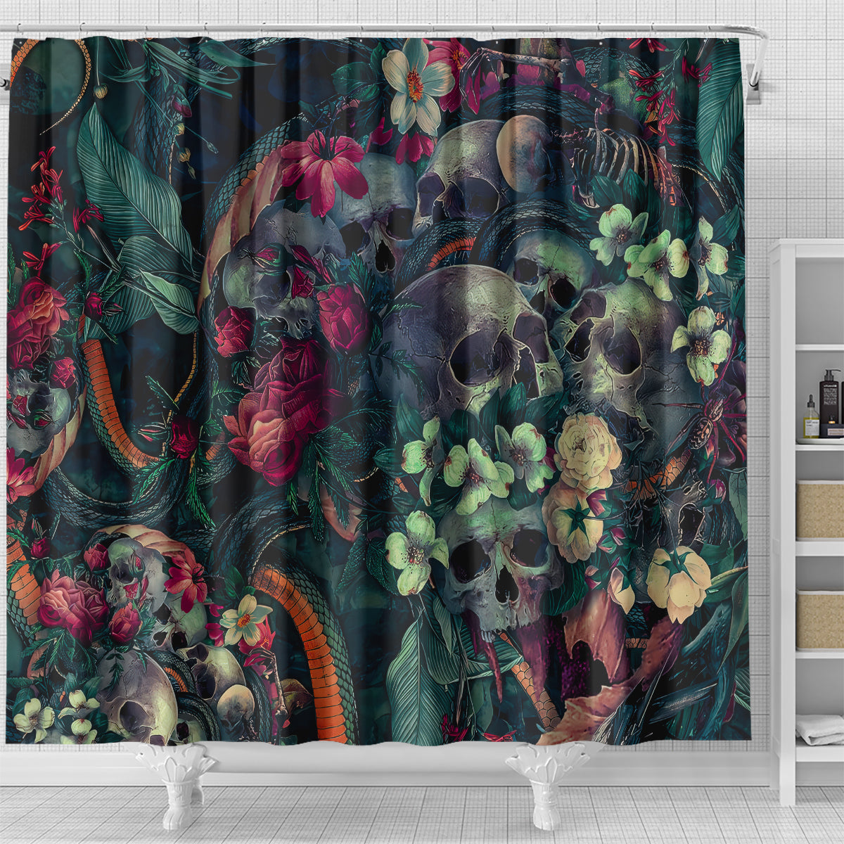 skulls-and-snakes-shower-curtain
