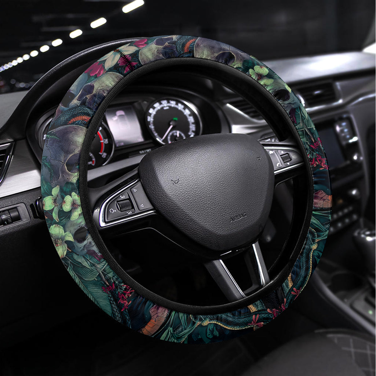 Skulls and Snakes Steering Wheel Cover - Wonder Print Shop