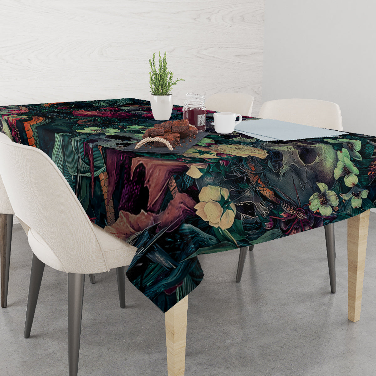 Skulls and Snakes Tablecloth - Wonder Print Shop