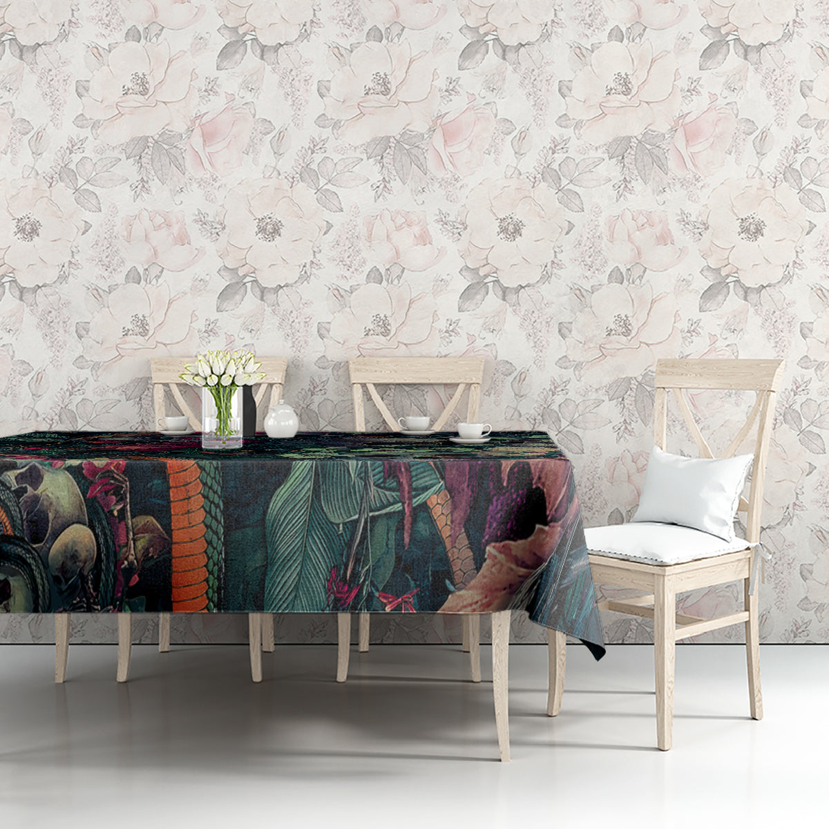 Skulls and Snakes Tablecloth - Wonder Print Shop