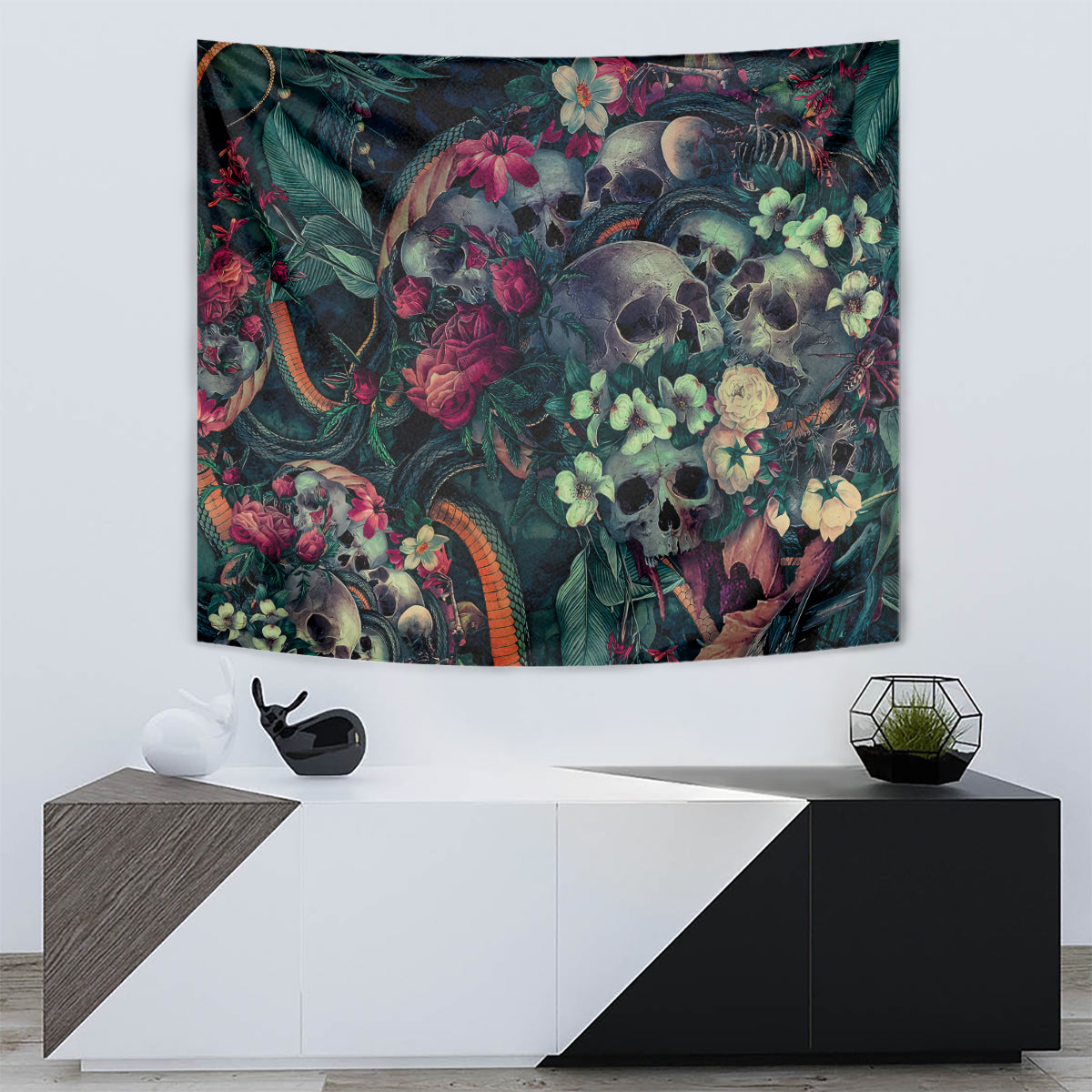 Skulls and Snakes Tapestry - Wonder Print Shop
