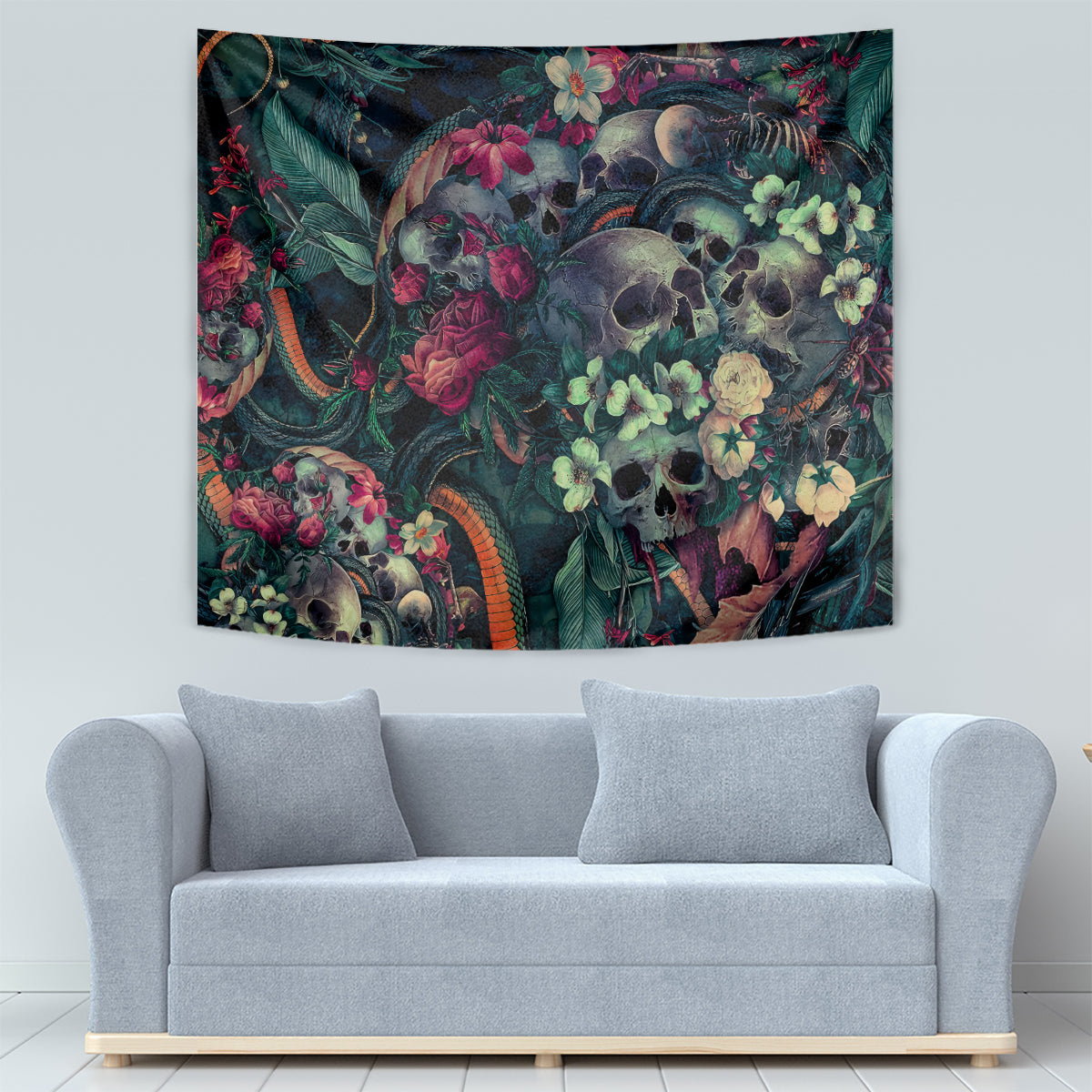Skulls and Snakes Tapestry - Wonder Print Shop