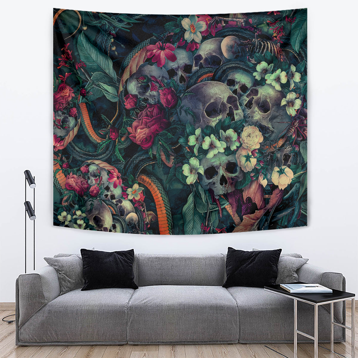 Skulls and Snakes Tapestry - Wonder Print Shop