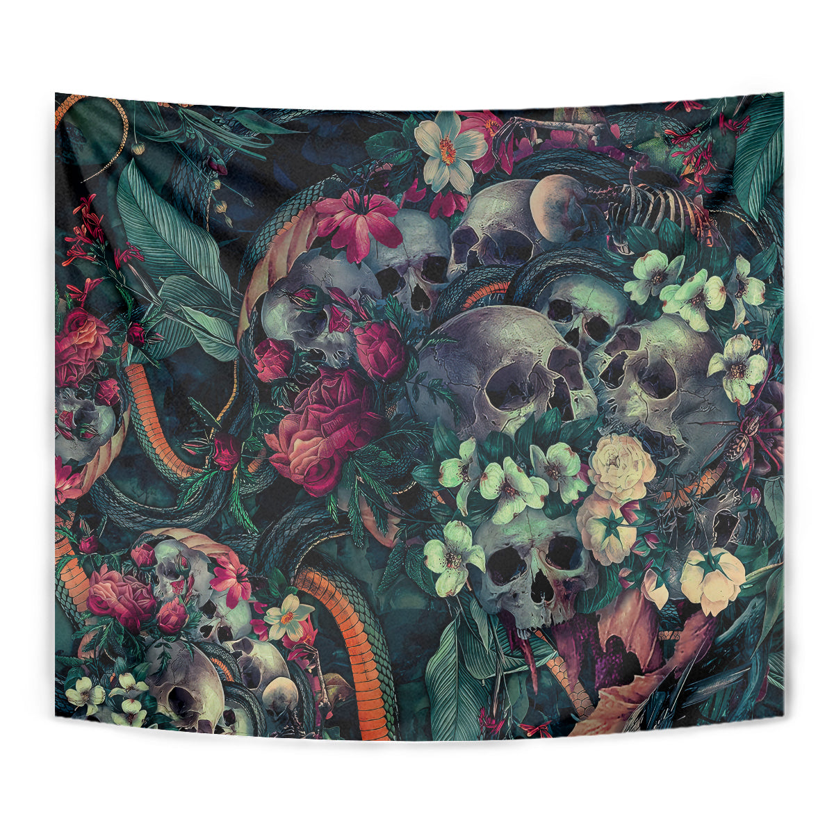 Skulls and Snakes Tapestry - Wonder Print Shop
