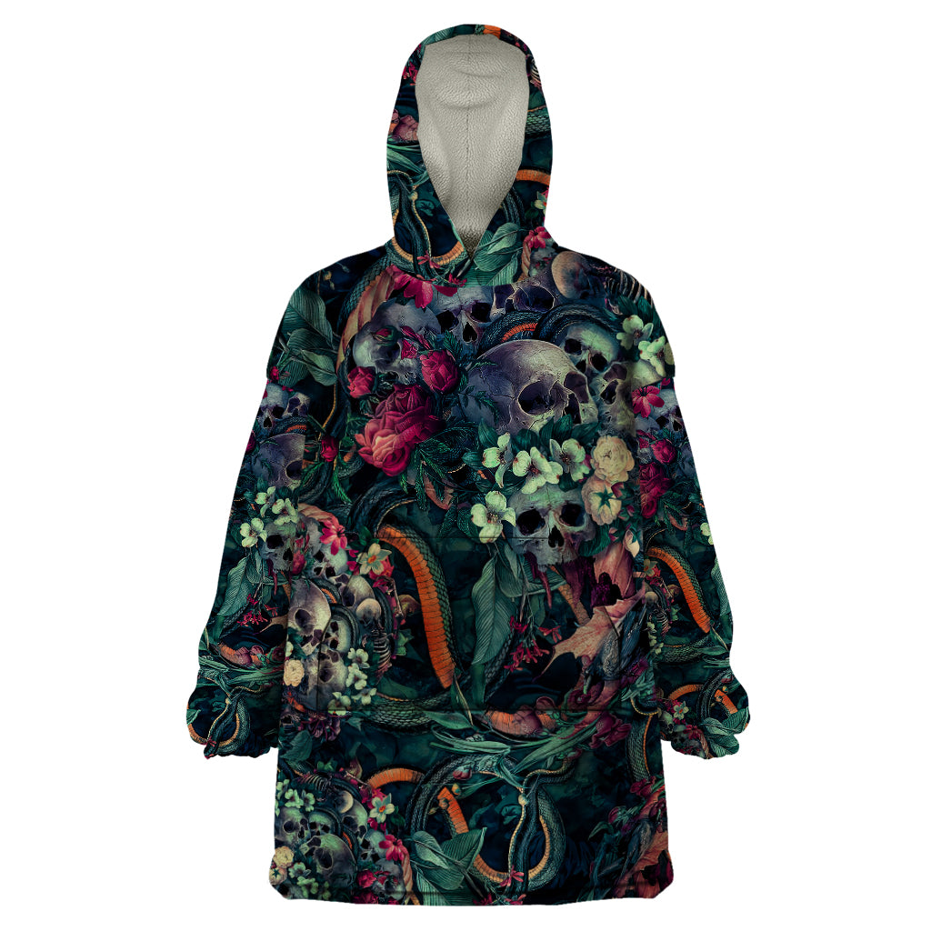 Skulls and Snakes Wearable Blanket Hoodie - Wonder Print Shop