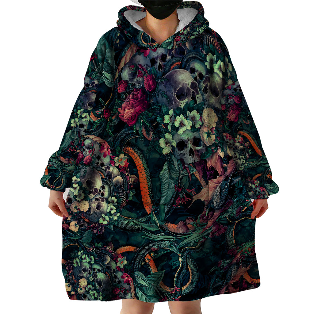 Skulls and Snakes Wearable Blanket Hoodie - Wonder Print Shop