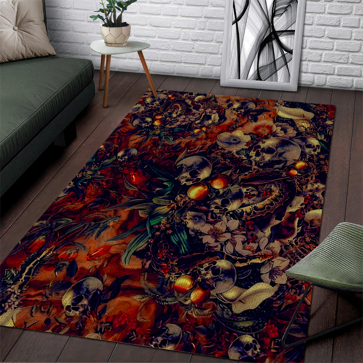 Isabell Skull Art Area Rug - Wonder Print Shop