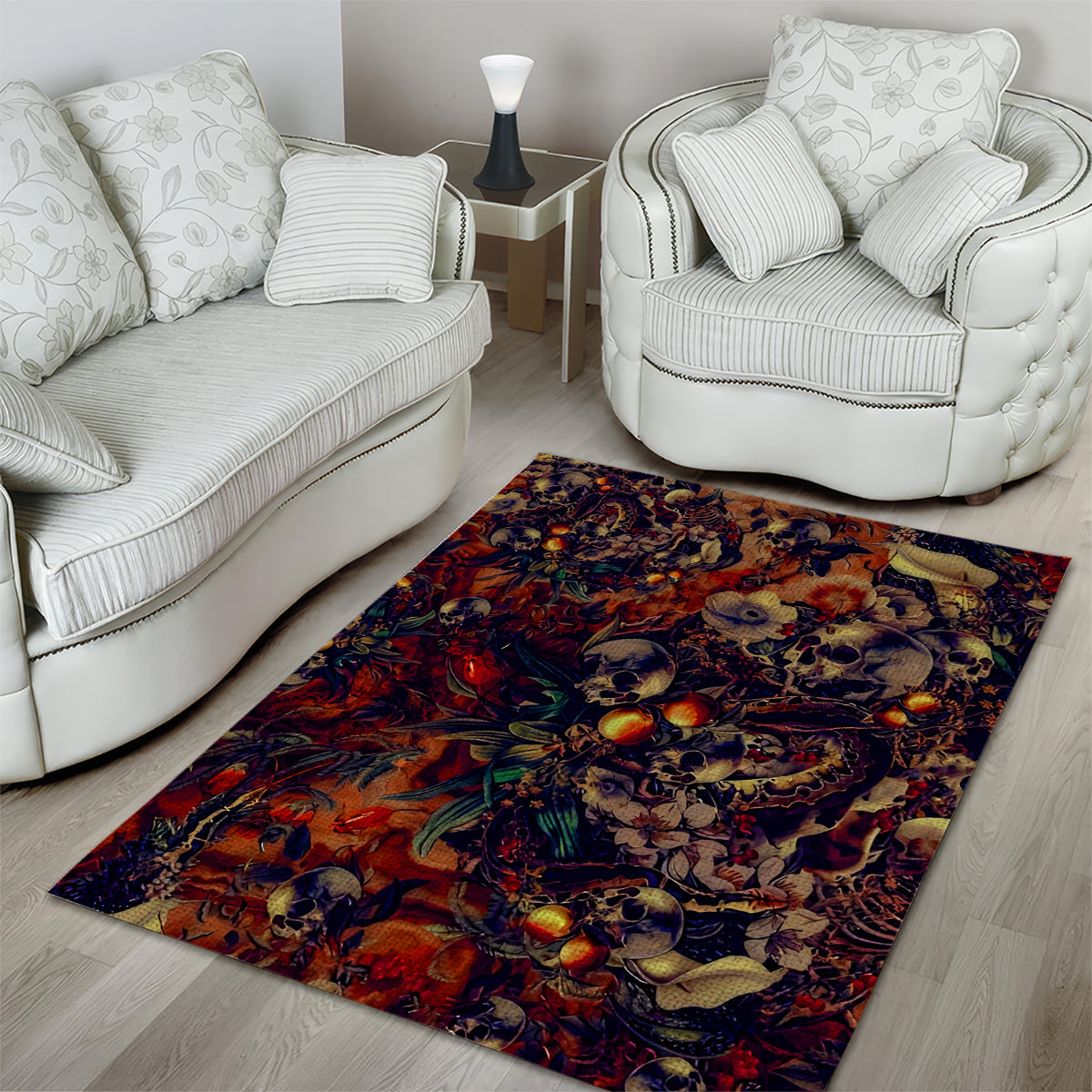 Isabell Skull Art Area Rug - Wonder Print Shop