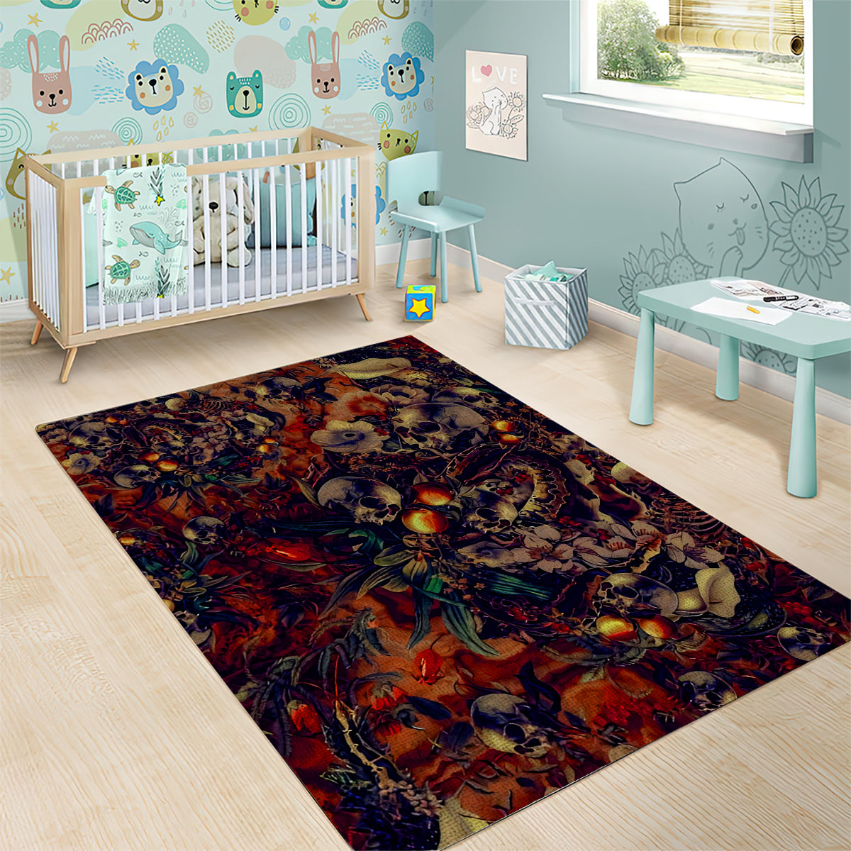 Isabell Skull Art Area Rug - Wonder Print Shop