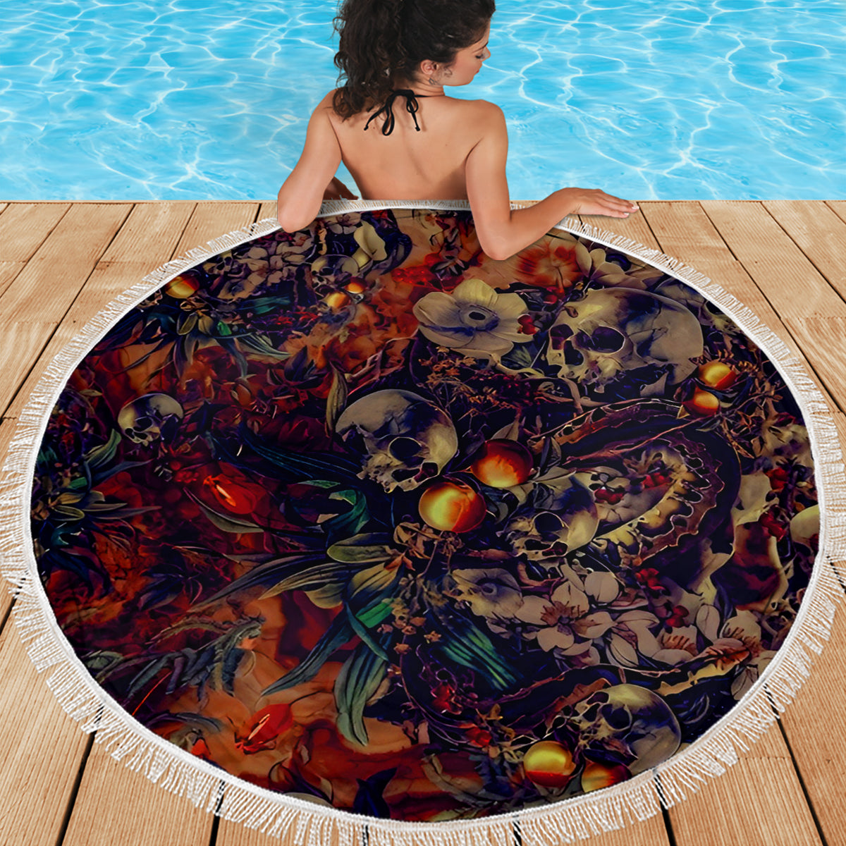 Isabell Skull Art Beach Blanket - Wonder Print Shop