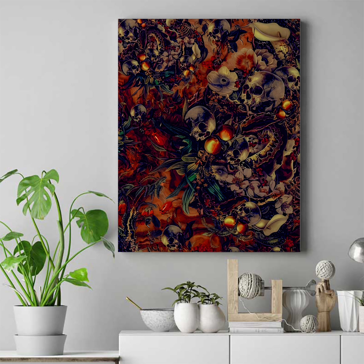 Isabell Skull Art Canvas Wall Art - Wonder Print Shop