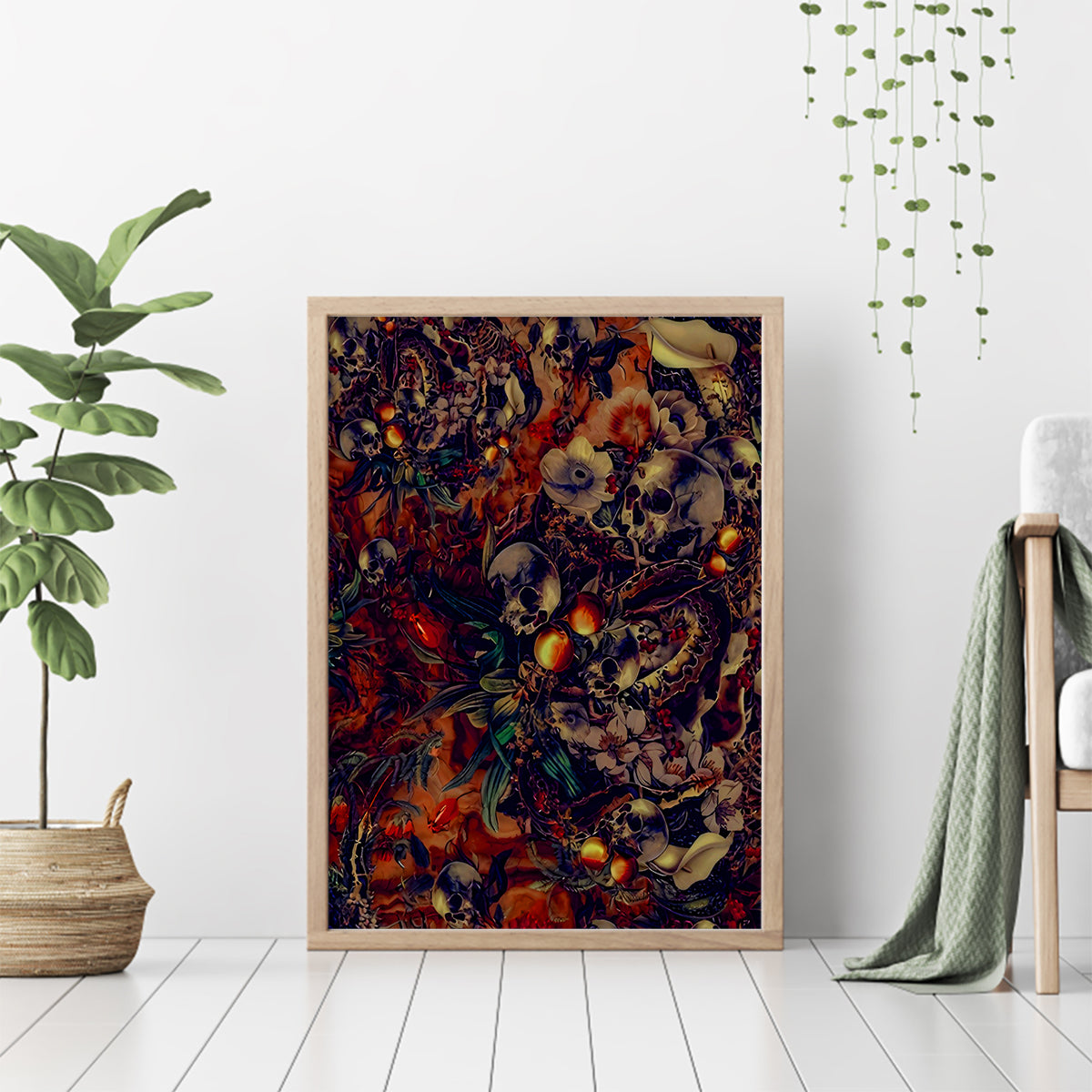 Isabell Skull Art Canvas Wall Art - Wonder Print Shop