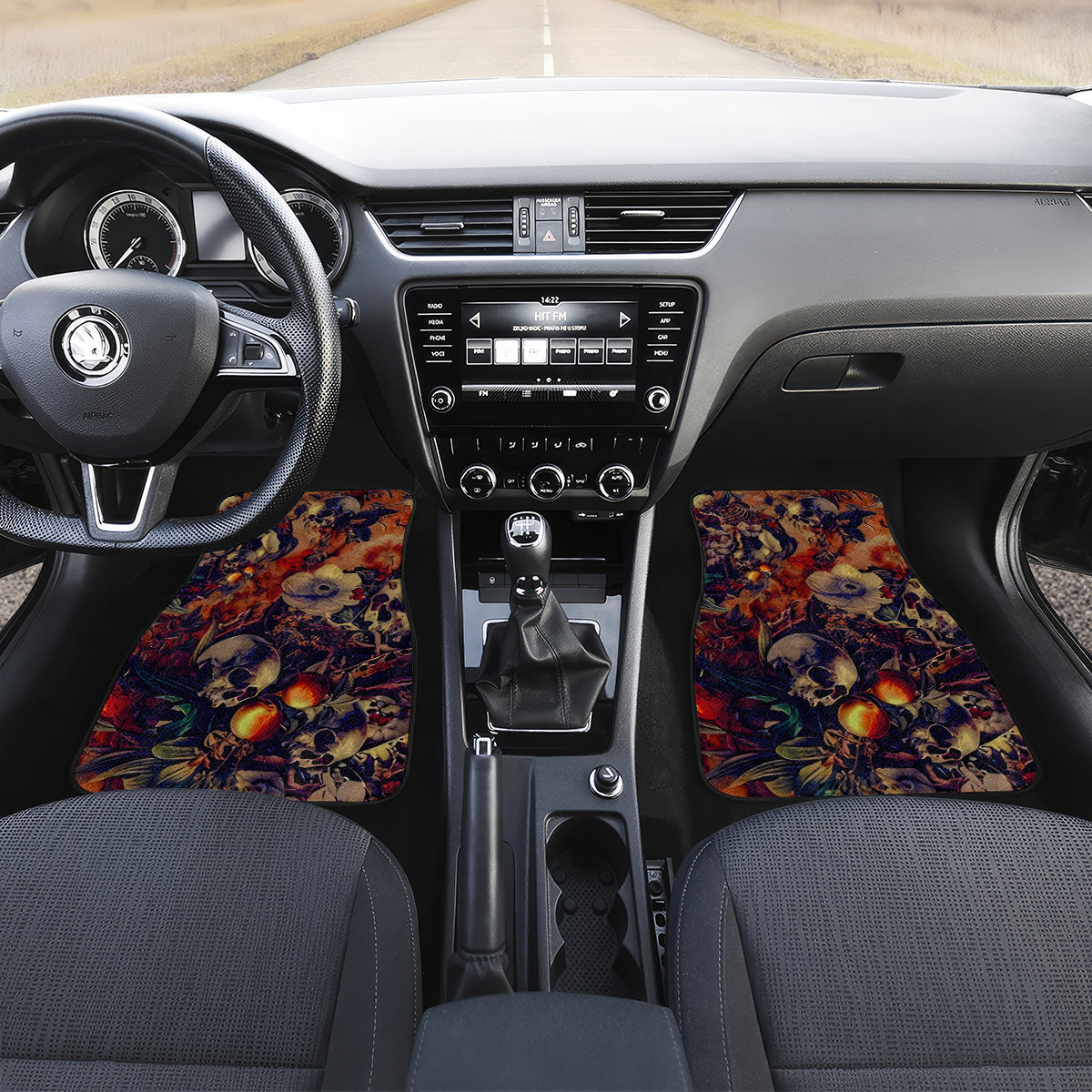 Isabell Skull Art Car Mats - Wonder Print Shop
