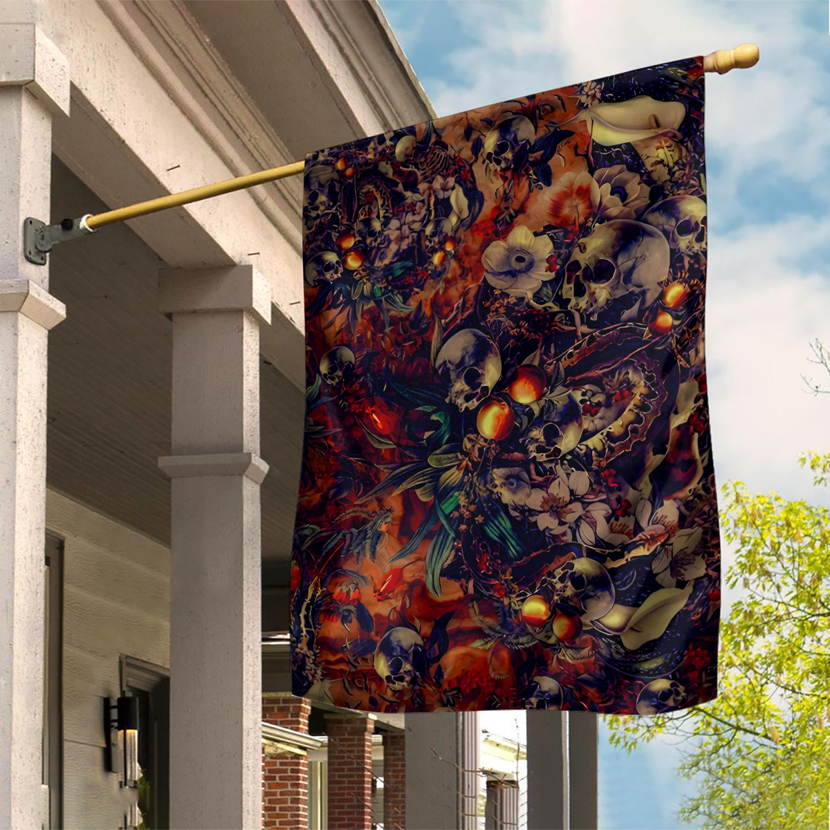 Isabell Skull Art Garden Flag - Wonder Print Shop