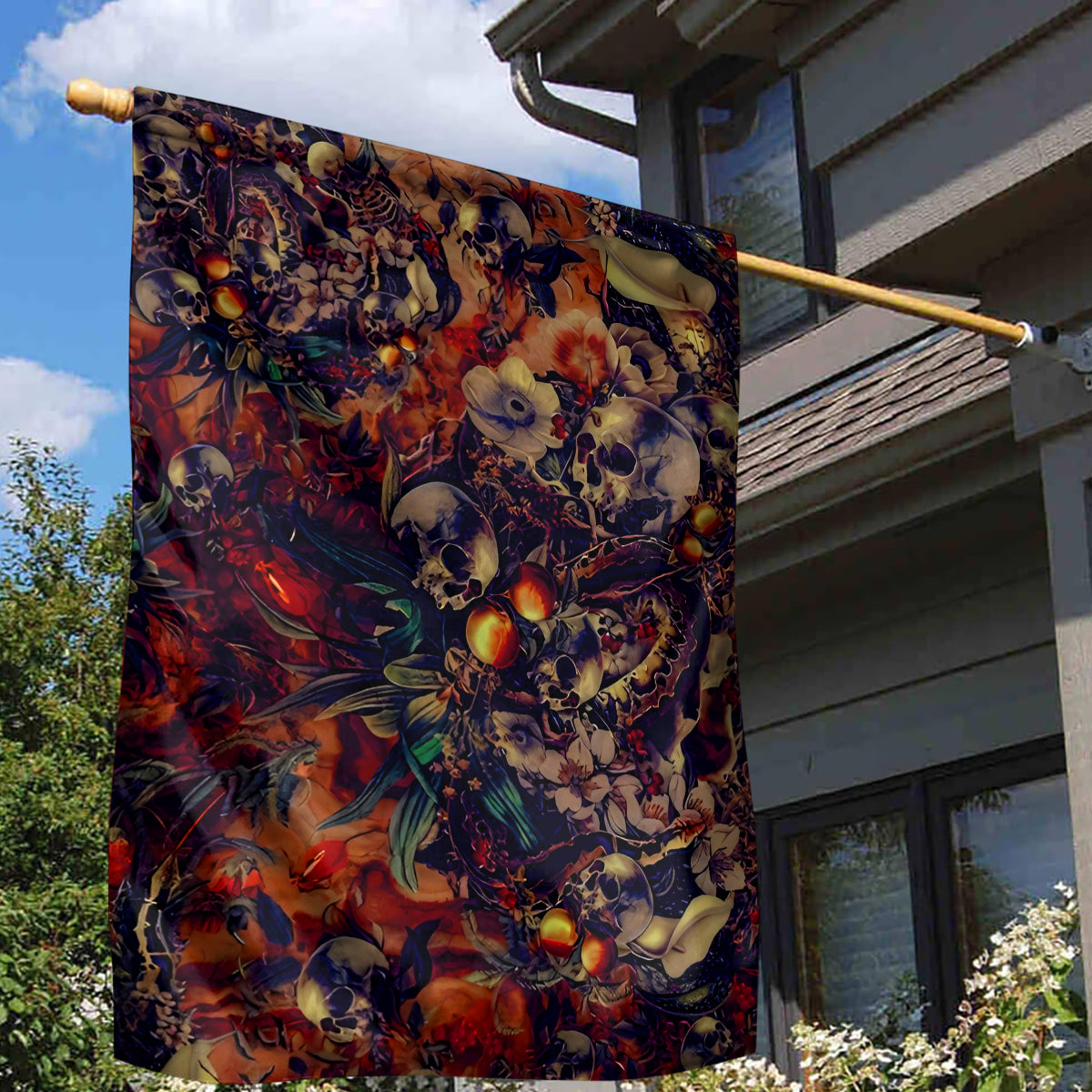 Isabell Skull Art Garden Flag - Wonder Print Shop