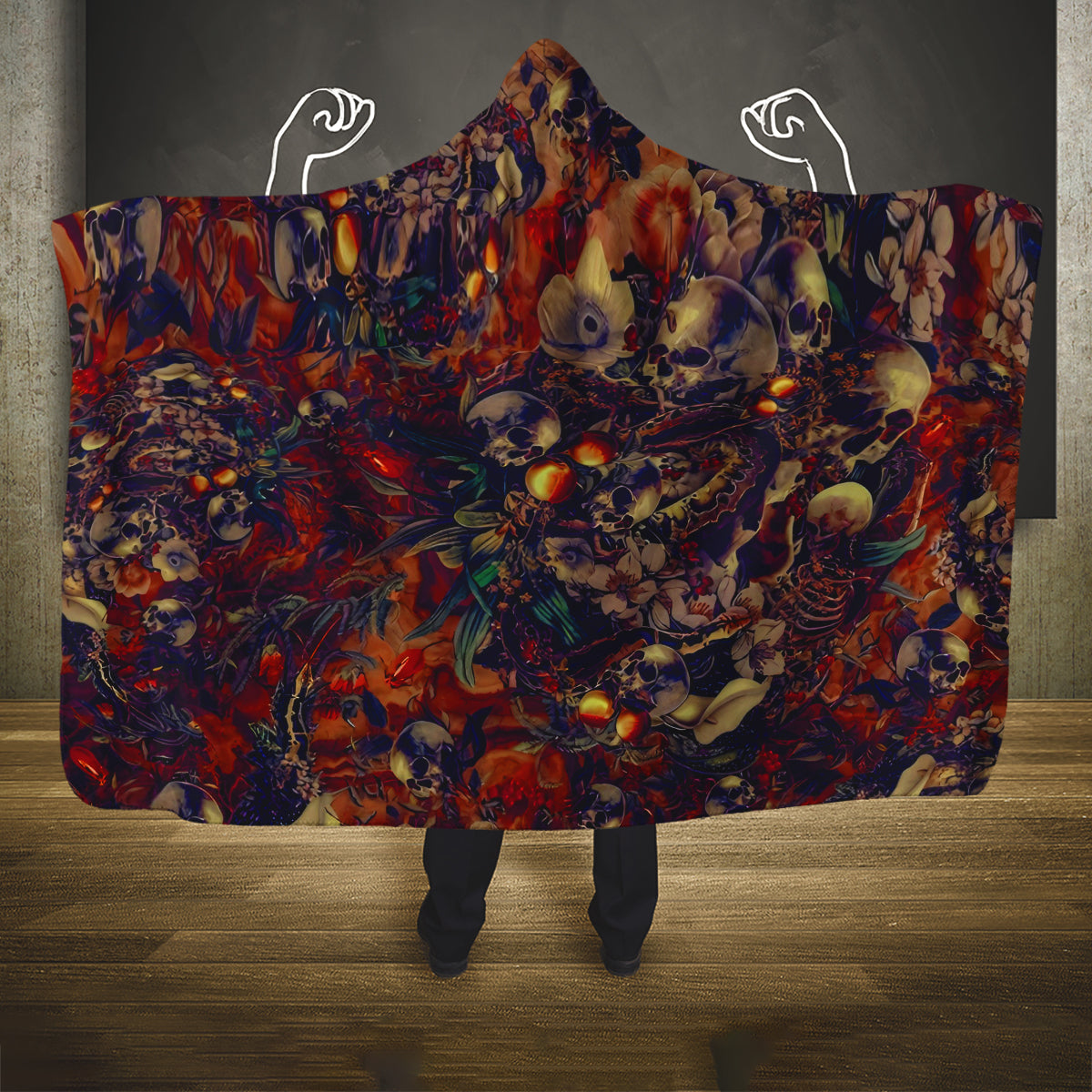 isabell-skull-art-hooded-blanket