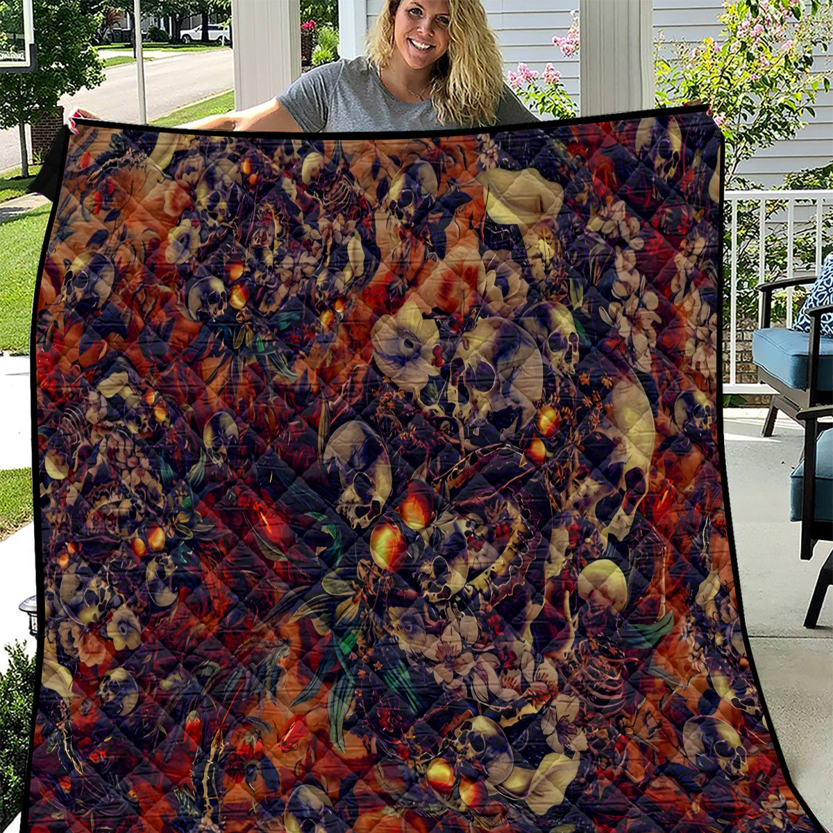 Isabell Skull Art Quilt - Wonder Print Shop